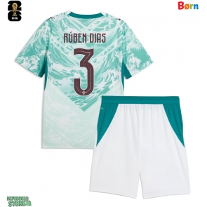 Portugal Ruben Dias #3 Replika Babytøj Udebanesæt Børn VM 2026 Kortærmet (+ Korte bukser)